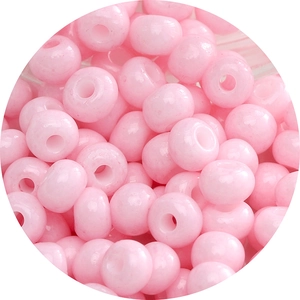 Pink iridescent round beads for DIY handmade necklaces and jewelry accessories
