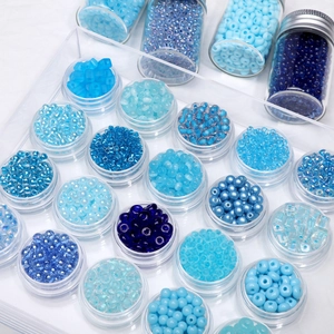 Blue Series Glass Seed Beads For Jewelry Making DIY Bracelet Necklace Making Matte Faceted Mixed Shapes Crafts For Women