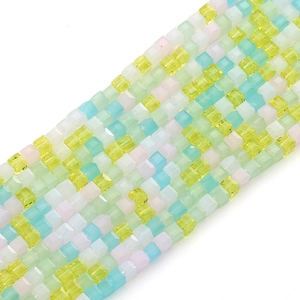 2mm faceted glass cube beads in macaron colors for DIY jewelry and bracelet making