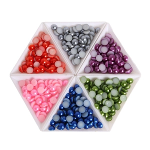 8mm colorful ABS faux pearl flatback beads for DIY jewelry and bow making