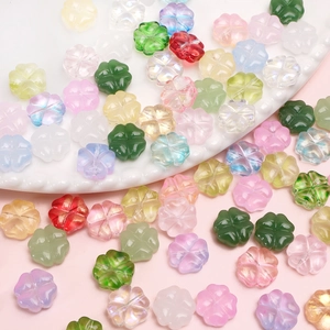 Colorful translucent four-leaf clover acrylic beads for DIY handmade jewelry crafts