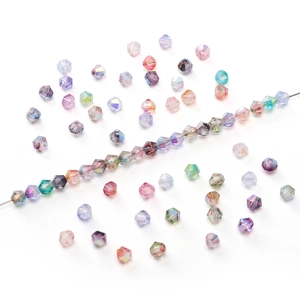 4mm Doppelspitz-Aurora-Bicone-Kristallperlen mit AB-Beschichtung für DIY-Schmuckherstellung