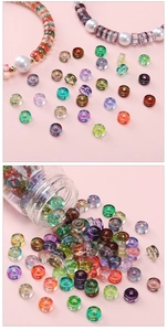Macro detail of colorful 6x3mm round glass spacer beads for DIY jewelry making