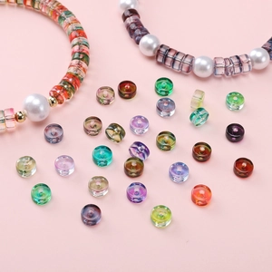 6x3mm Glass Rondelle Spacer Beads Double-Colored Electroplated Beads For DIY Jewelry Making Bracelet Necklace Hand-made