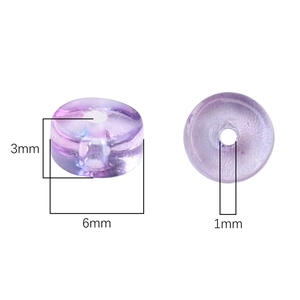 6x3mm purple translucent glass beads with 1mm center hole for DIY jewelry making