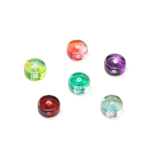 Set of six 6x3mm colorful round glass spacer beads for DIY jewelry making and necklaces