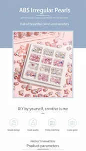 Detailed macro view of colorful ABS irregular pearl beads in heart and star shapes
