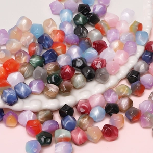Cuentas octogonales de resina de 10mm con efecto ojo de gato para bisutería DIY