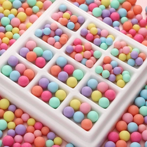 Acryl Matte Losse Kralen Macaron Kleur Geen Gat Ronde Kralen Voor DIY Sieraden Accessoires Cadeauverpakking Vuller Ambachten Decoraties