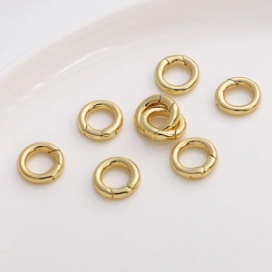 Polished 14k gold-filled 13mm spring ring clasps for DIY necklace and bracelet jewelry