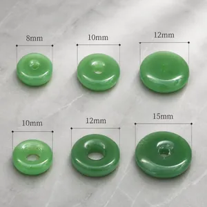 Grüne Jade-Imitat Donut-Perlen von 8mm bis 15mm für DIY Schmuck und Anhänger
