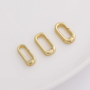 Fermoir Anneau à Ressort Ovale en Alliage Plaqué Or Connecteur Résistant au Ternissement Apprêts pour Création de Bijoux DIY