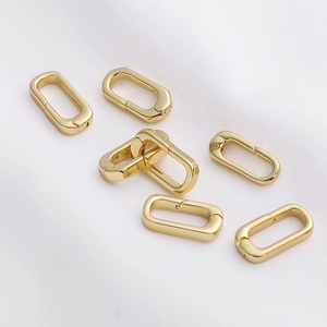 Fermoirs à ressort ovales plaqués or 14K pour la fabrication de bijoux DIY