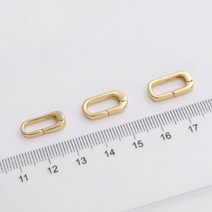 Lot de trois fermoirs ovales en or 14K pour bijoux DIY avec règle de mesure précise