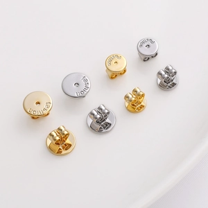 Fermoirs de Boucles d'Oreilles Papillon à Disque Rond en Alliage de Cuivre Plaqué Or pour Bijoux de Mode DIY
