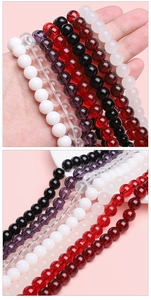 Macro shot of colorful smooth round glass beads for DIY jewelry and bracelet making