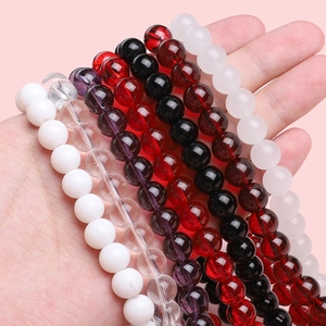 Handheld assorted agate glass round beads for DIY handmade bracelets and jewelry making