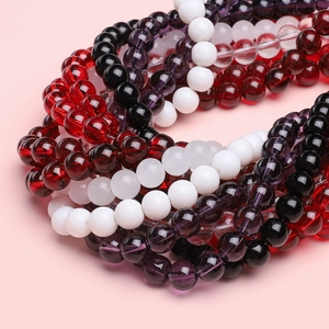 Polished transparent and colorful glass beads for DIY jewelry and bracelet making