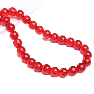 Polished translucent red agate glass round beads for DIY jewelry and bracelet making