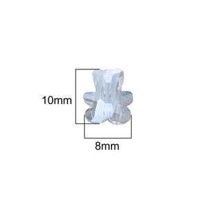 10mm Faceted crystal bear-shaped glass bead for DIY jewelry making and crafts