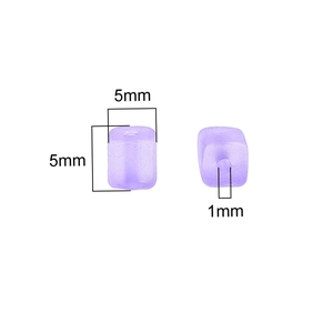 Frosted purple 5x5mm square glass beads for DIY bracelet and jewelry making