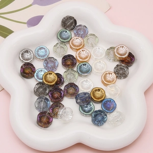 Aurora crystal glass flower loose beads for DIY jewelry and phone chain accessories