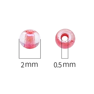 2mm rosa schillernde Glasperlen mit 0,5mm Loch für DIY Schmuckherstellung und Basteln