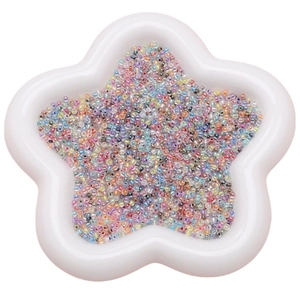 2mm Regenbogen Glasperlen in Sternschale für DIY Schmuckherstellung und Bastelarbeiten