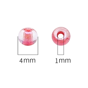 Translucent 4mm pink glass iridescent craft beads for DIY jewelry making and bracelets