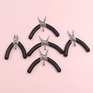 Stainless Steel Mini Jewelry Pliers Diagonal Round Needle Flat Bent Nose Pliers For DIY Handmade Jewelry Making Tools
