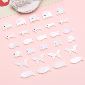 Natural Mother Of Artificial Pearl Shell Animal Charms Cute Butterfly Elephant Dog Fish Beads For DIY Jewelry Making Accessories