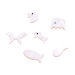 Cute animal shaped mother of pearl shell beads including butterfly and elephant for DIY jewelry