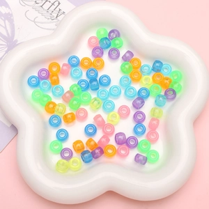 Mixed colorful luminous acrylic pony beads for DIY necklaces and handmade bracelets