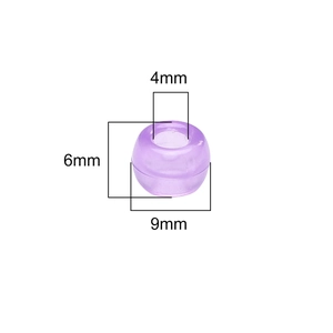 Luminous purple acrylic barrel bead with 9mm outer diameter for DIY jewelry making