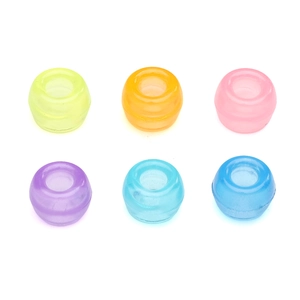 Glow-in-the-dark acrylic barrel beads for DIY jewelry making in six assorted colors