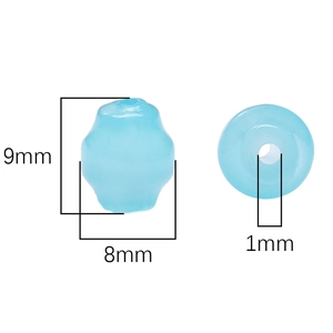 9x8mm light blue glass lantern beads for DIY jewelry making with 1mm hole size