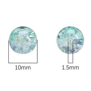 Blue and pink 10mm floral glass beads for DIY jewelry making with 1.5mm hole