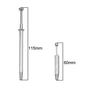 Strumento per raccolta diamanti in acciaio inox 115mm e 60mm con impugnatura zigrinata