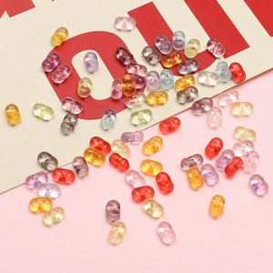 Perle colorate in acrilico a forma di arachide ovale per creazione di gioielli DIY