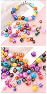 Details zu Acryl-Blumenperlen mit Marmortexter und DIY-Perlenarmband mit LOVE-Buchstaben