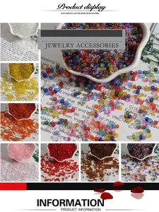 Detailed macro view of 2-4mm colorful glass seed beads for DIY jewelry making and crafts