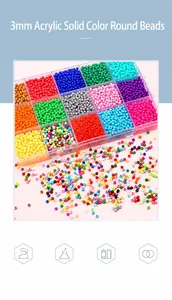 Vue détaillée de perles rondes en acrylique coloré de 3mm pour la création de bijoux DIY