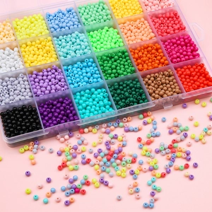 24 kleuren acryl ronde kralen set in transparante opbergdoos voor DIY sieraden maken