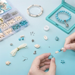 Kit Per Creazione Gioielli DIY Tema Oceano Perline Acriliche Conchiglia Ciondoli Lega Per Bracciale Collana Fatti A Mano