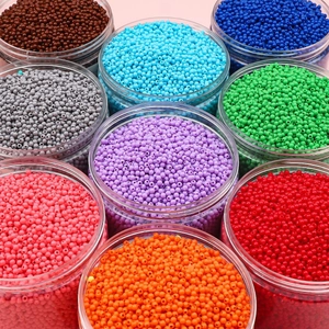 Perles rondes en acrylique de 3mm en neuf pots transparents pour création de bijoux DIY