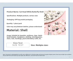 Detalle macro de cuentas de concha natural en forma de gato para la creación de joyas
