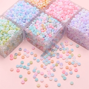 Perles d'abaque 3x6mm en verre mat macaron pour bijoux DIY dans une boîte de rangement claire