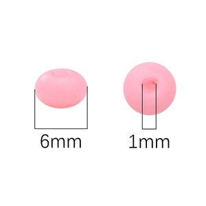 Perles de verre dépoli rose 6mm en forme d'abaque avec trou 1mm pour bijoux DIY