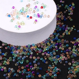 450g colorful transparent glass bubble beads set for DIY handmade phone case decoration