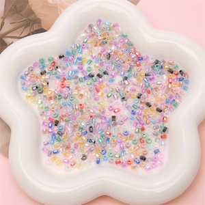 4mm faceted colorful crystal beads for DIY jewelry making on white flower plate